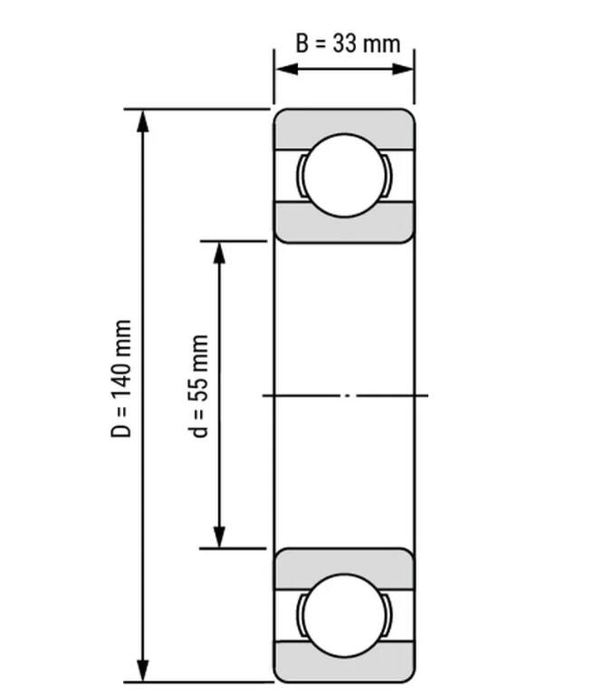 6411 dimensión del rodamiento