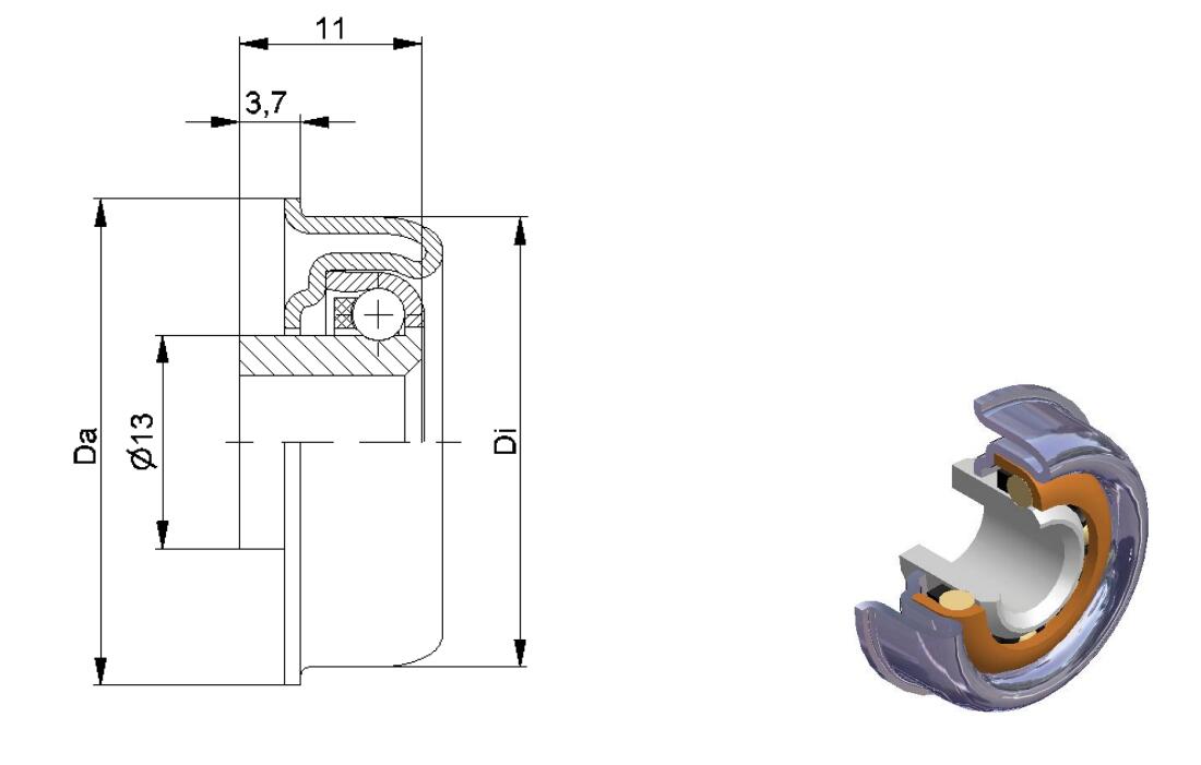 Cojinete metálico MTR-16