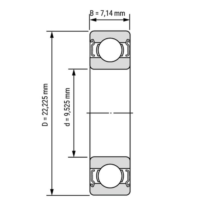 Dimensión del rodamiento R6-2RS