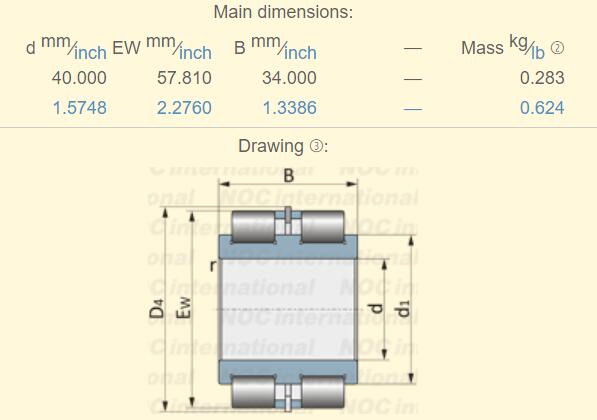 F-208099.RNN Cojinete Dimensión