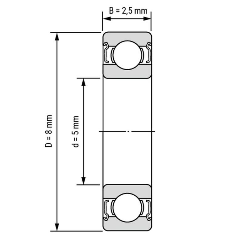 dimensión del rodamiento mr85